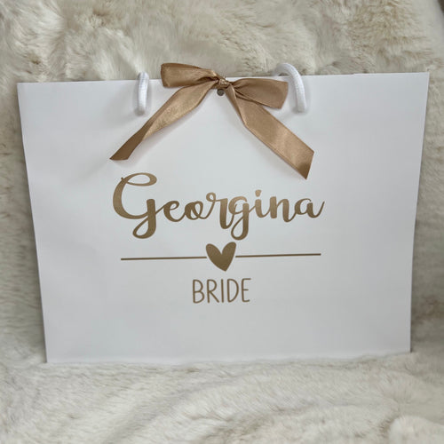Personalised White Wedding Gift Bags - Small