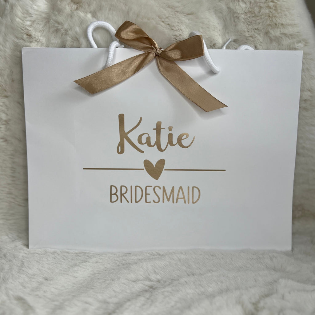 Personalised Wedding Gift Bags - White