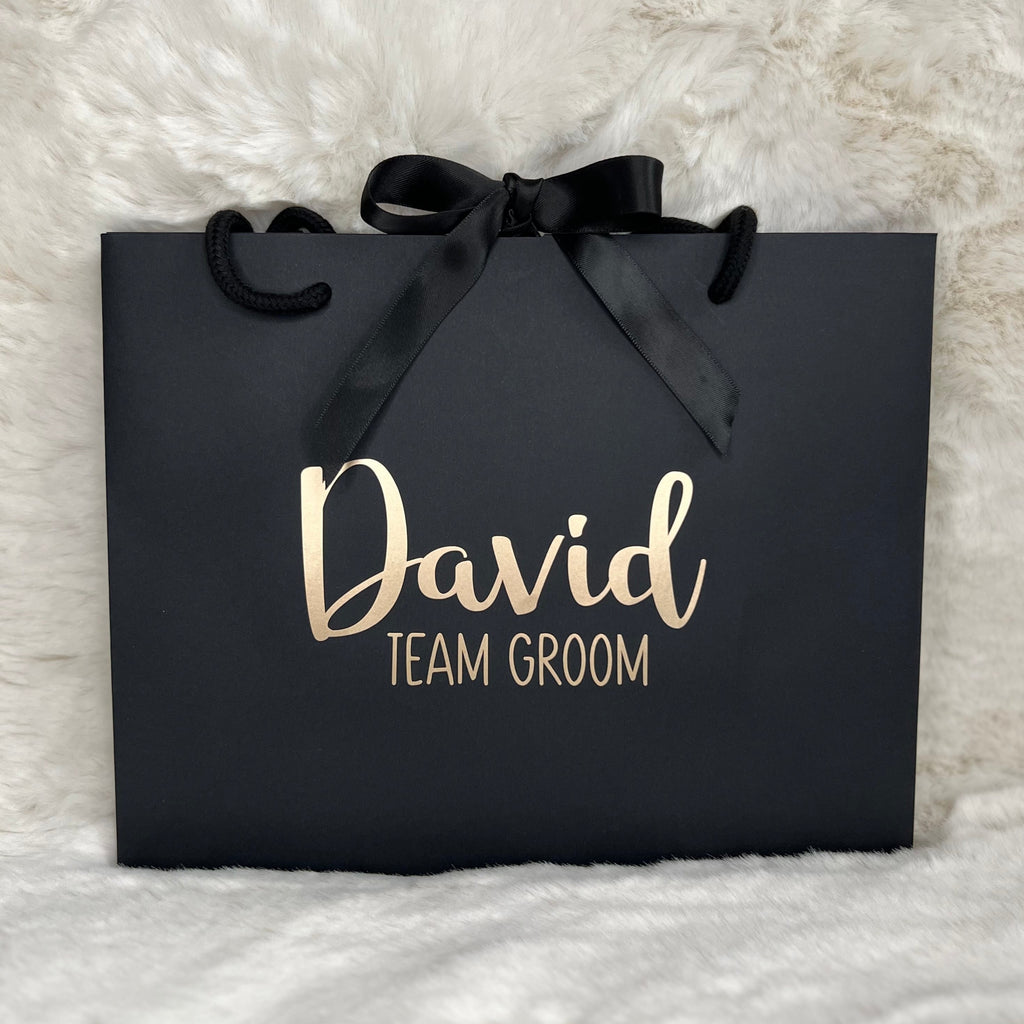 Personalised Wedding Gift Bags - Black