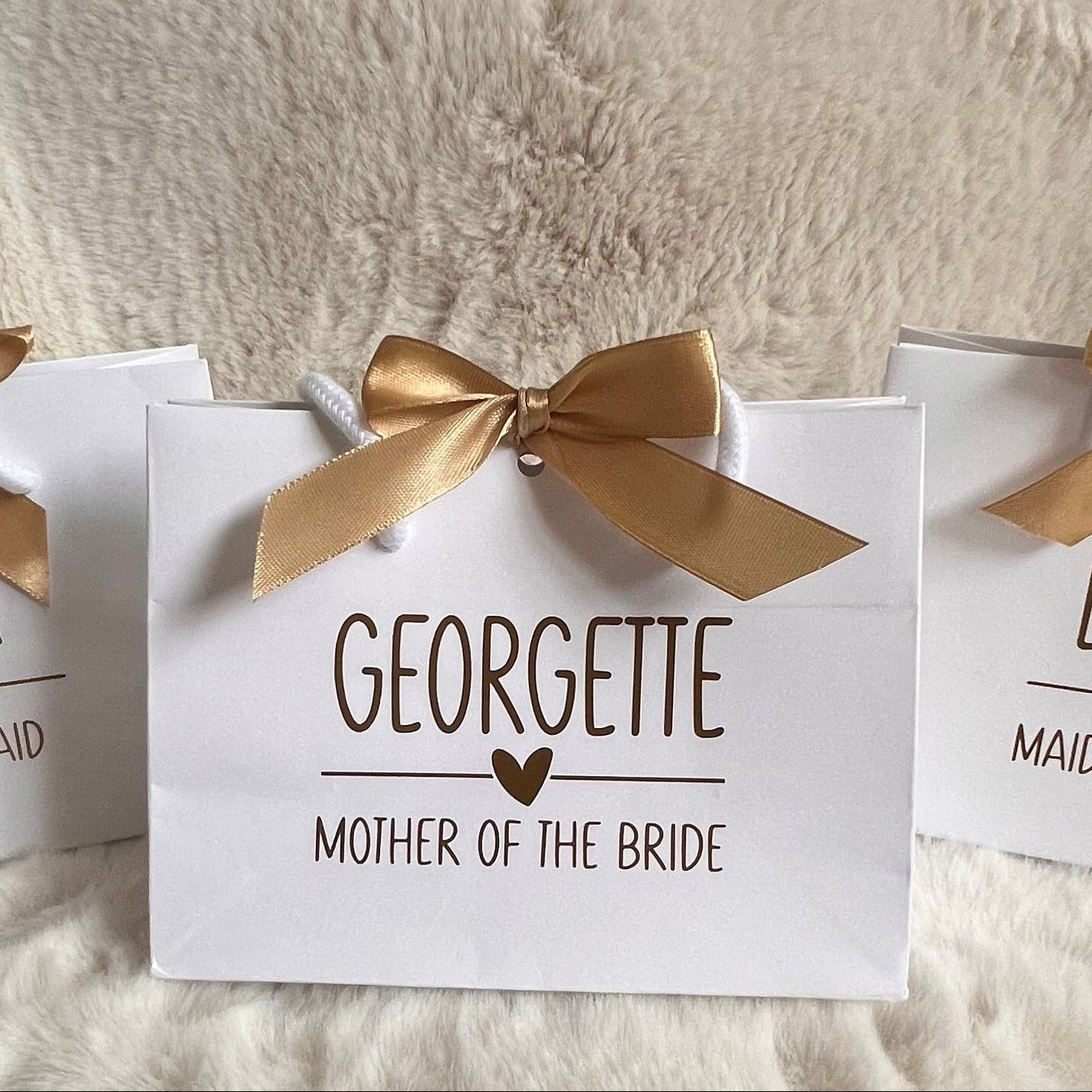 Personalised White Wedding Gift Bags - Small