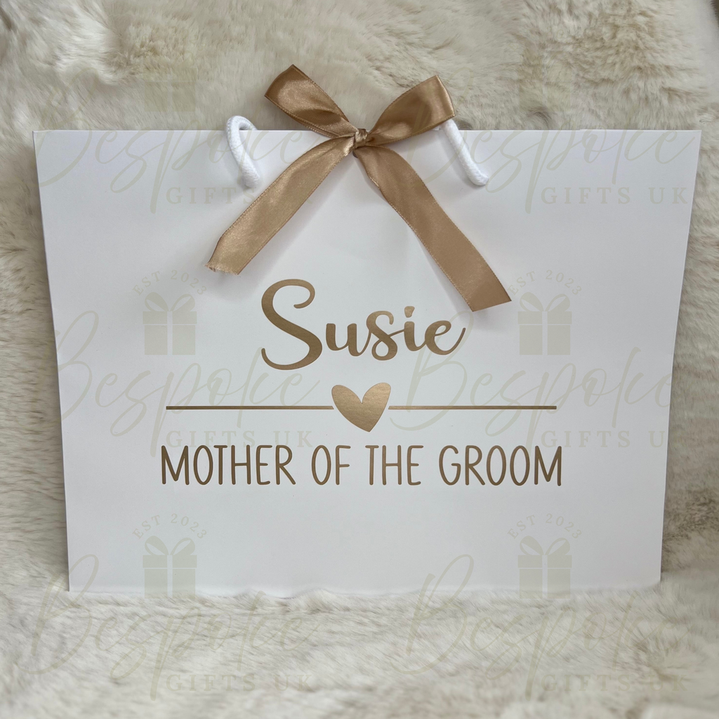 Personalised White Wedding Gift Bags - Medium