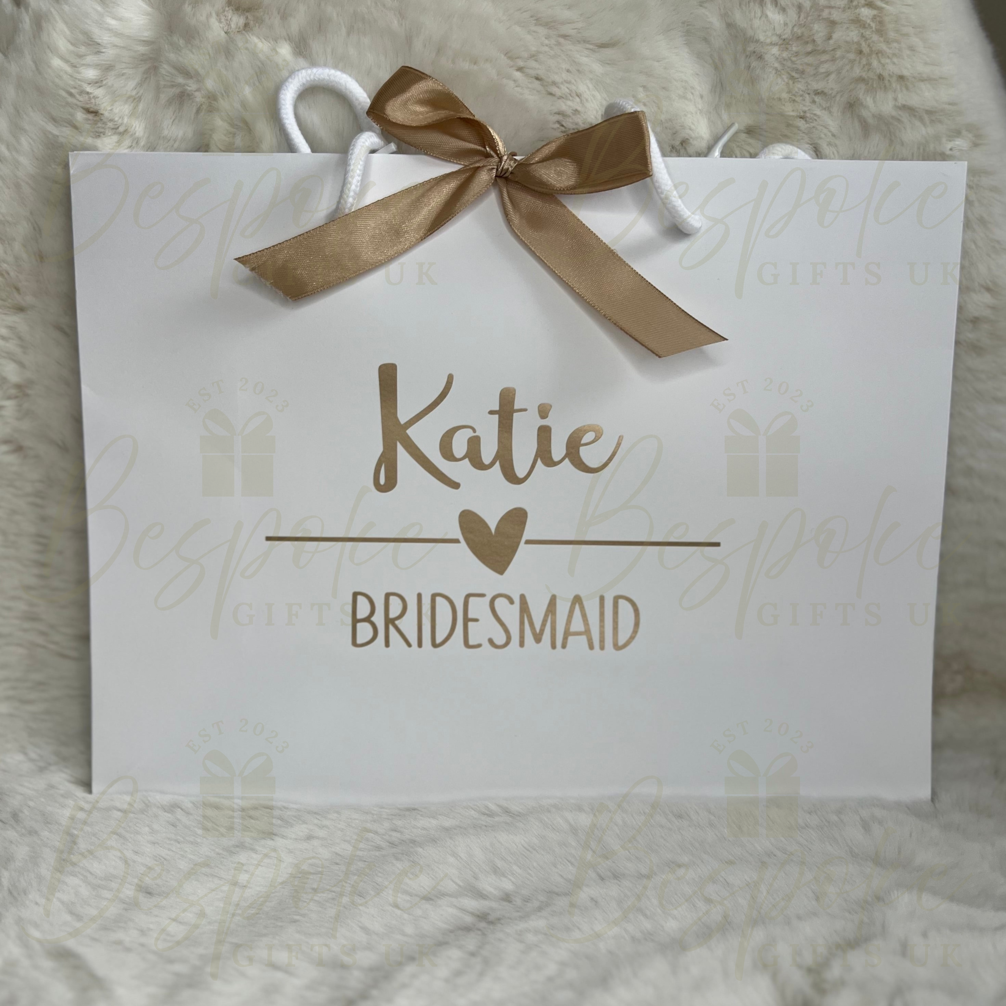 Personalised White Wedding Gift Bags - Medium