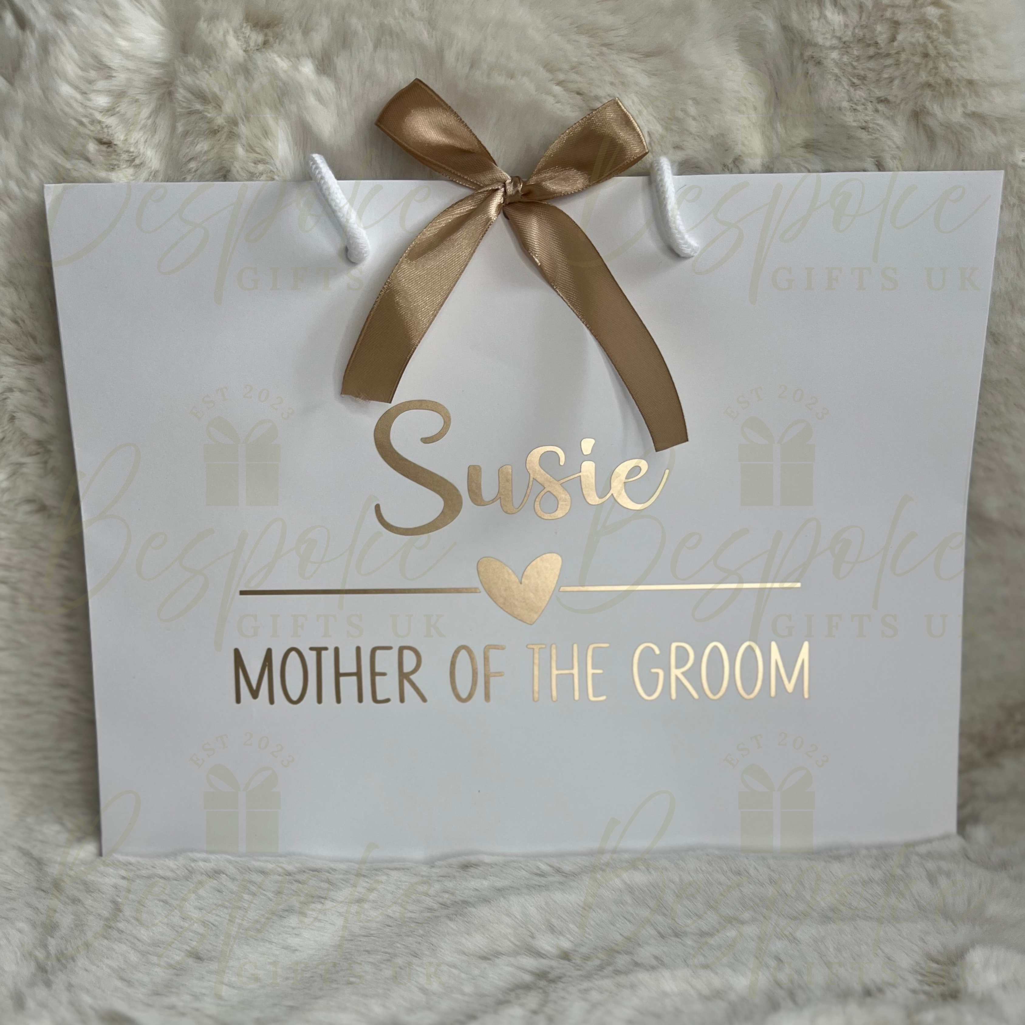 Personalised White Wedding Gift Bags - Medium