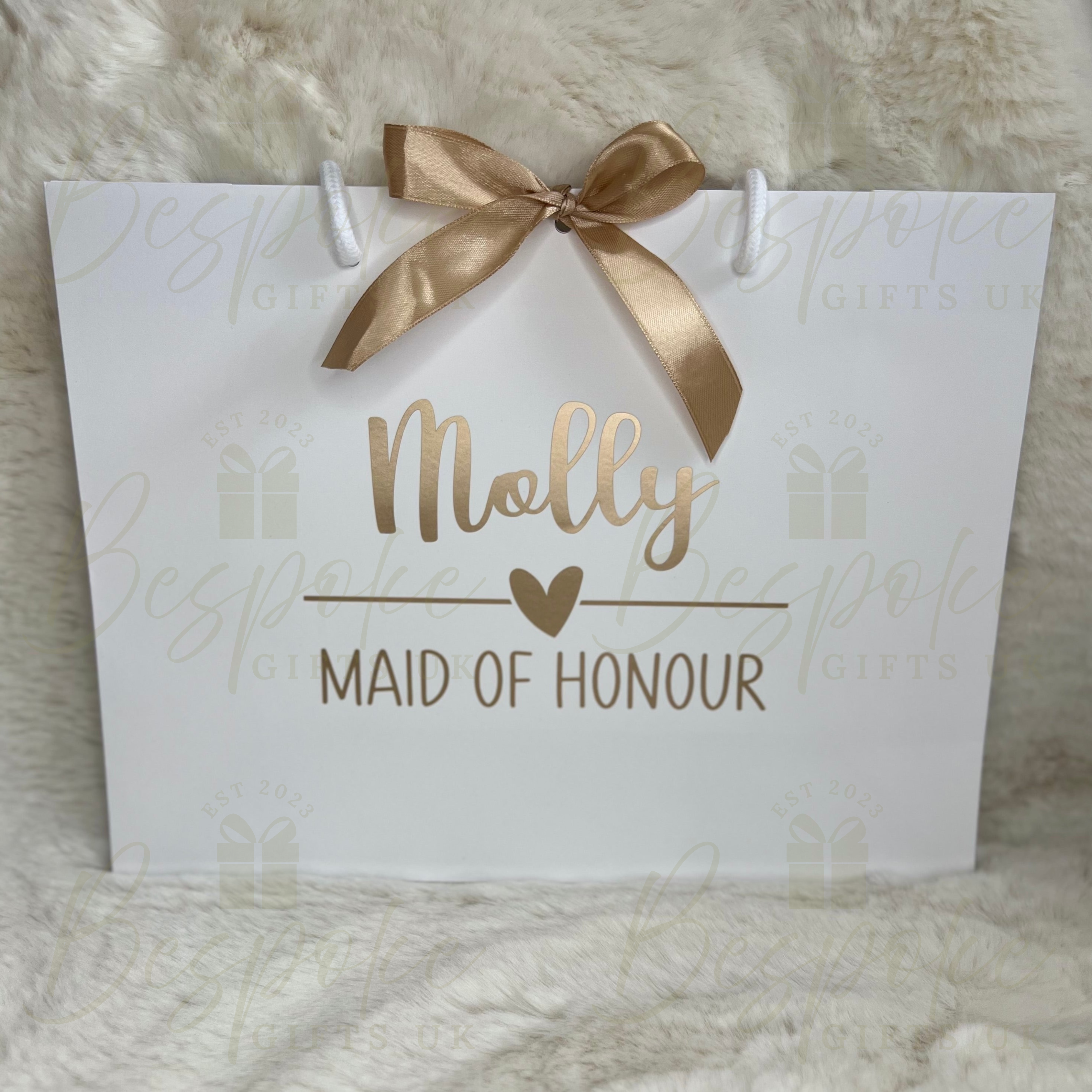 Personalised White Wedding Gift Bags - Medium