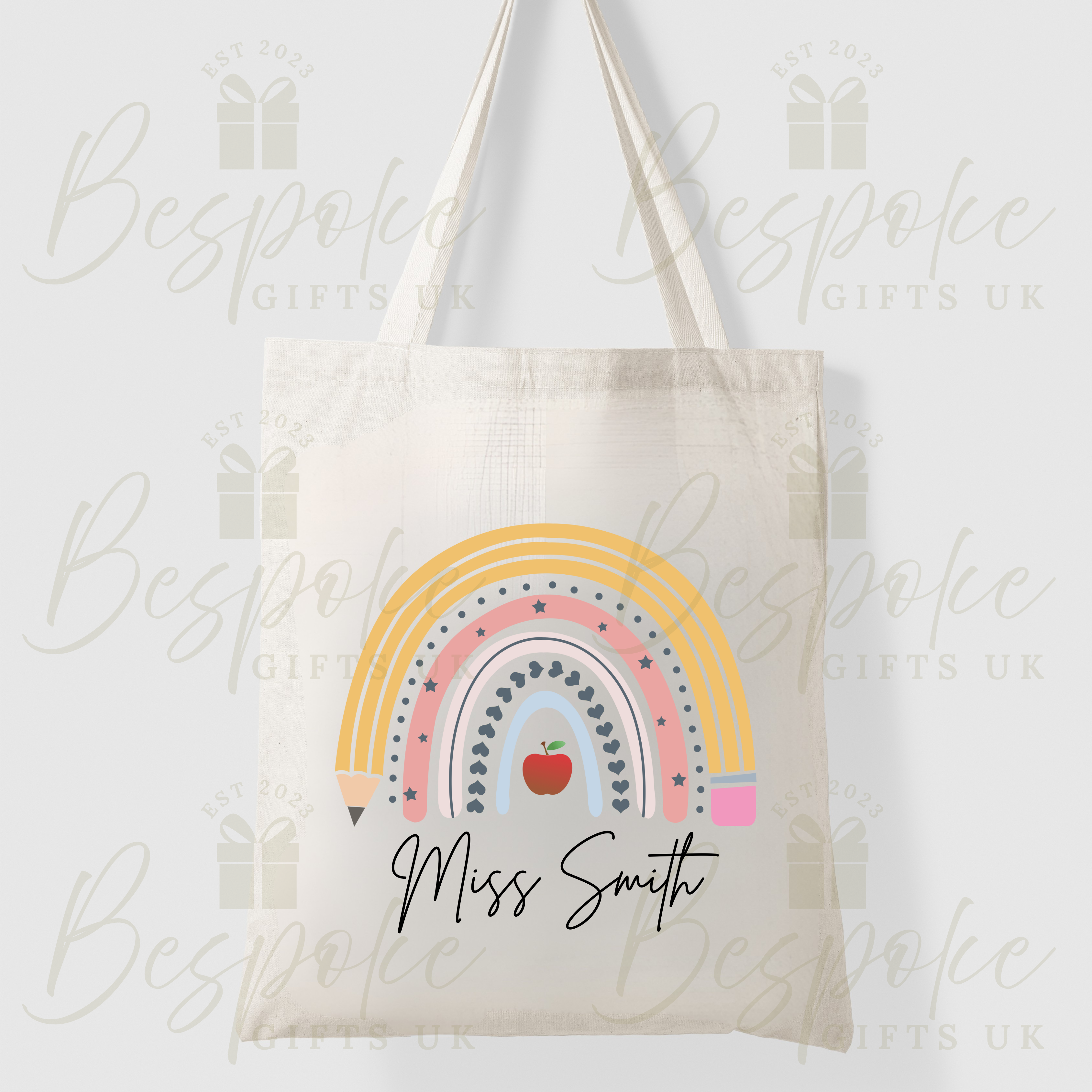 Personalised Teacher Rainbow - Canvas Bag