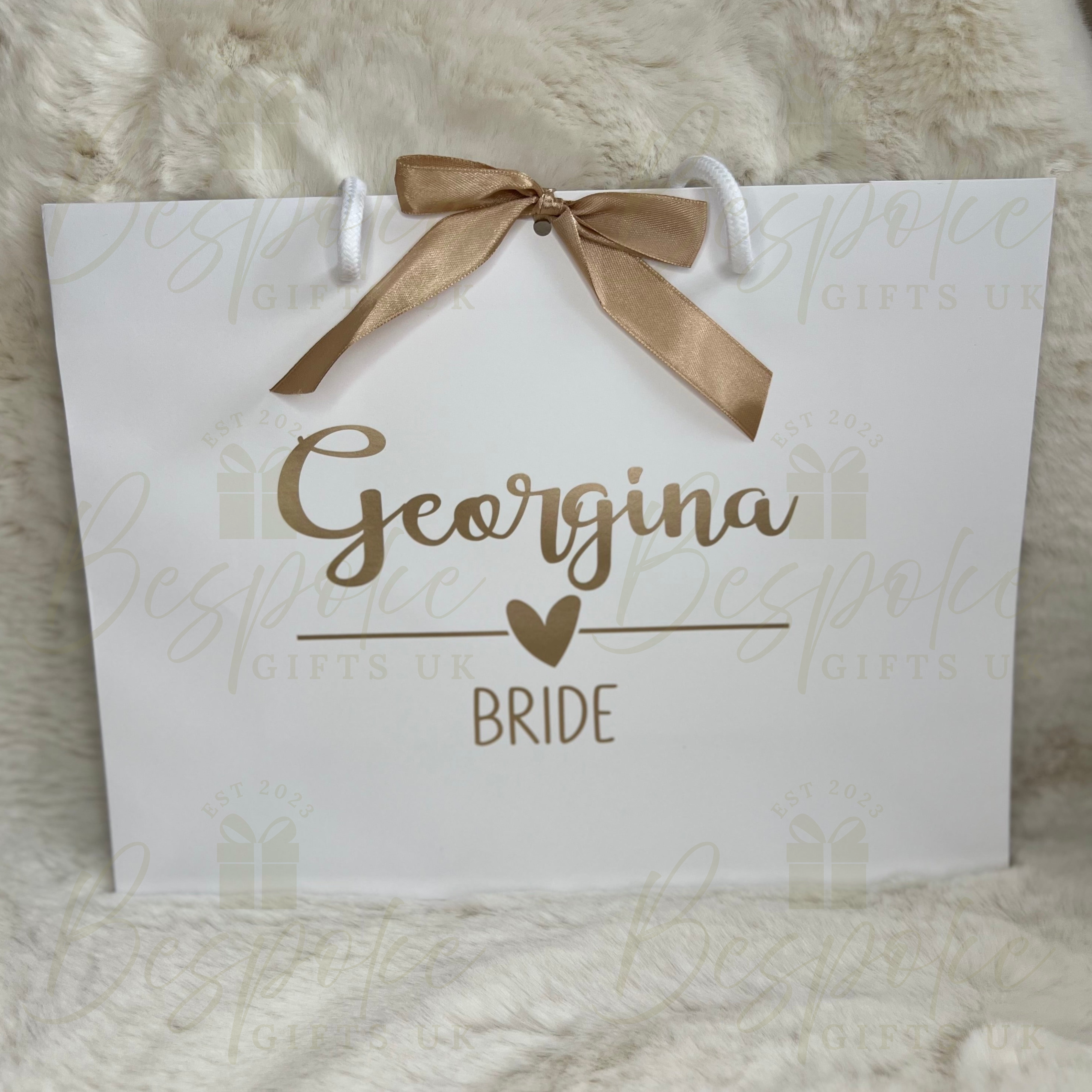 Personalised White Wedding Gift Bags - Large