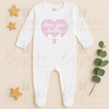 Love You Daddy | Long Sleeve Sleepsuit | Pink Heart