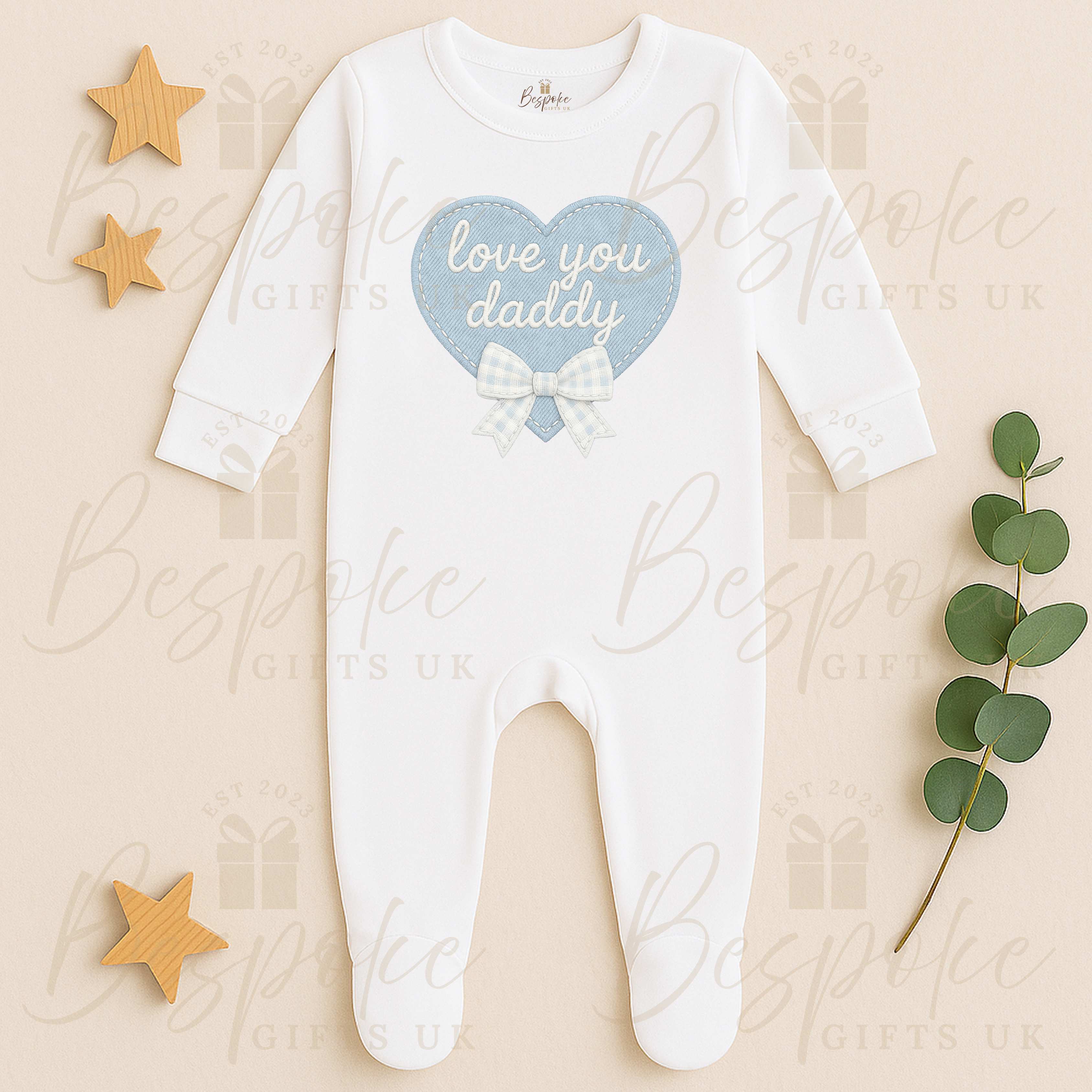 Love You Daddy | Long Sleeve Sleepsuit | Blue Heart