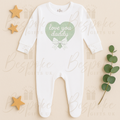 Love You Daddy | Long Sleeve Sleepsuit | Sage Green Heart